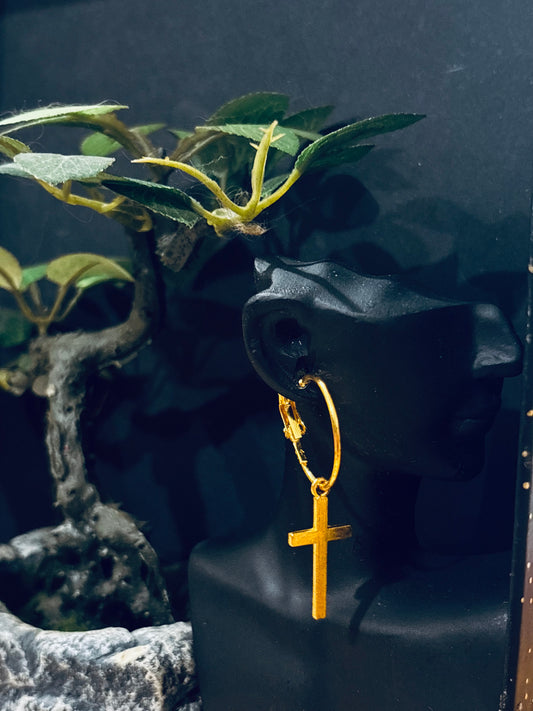 "Golden Cross – Faith & Anchor" Earrings