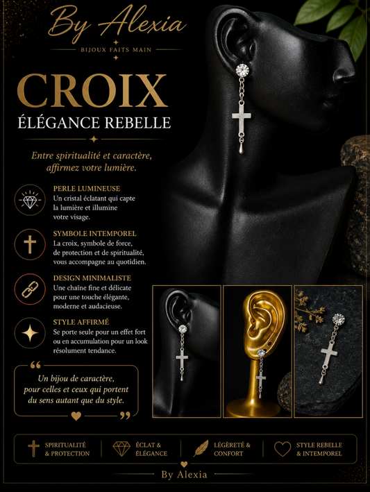 Diamant croix « Élégance Rebelle »