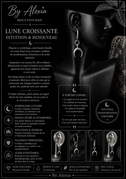 Anneaux « Lune Croissante »  – Intuition & Renouveau 