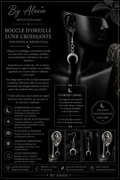 Earrings "Crescent Moon - Intuition & Renewal"