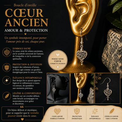 Ancient Heart Earring – Love & Protection