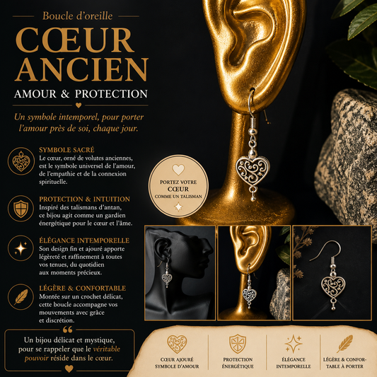 Boucle Cœur Ancien – Amour & Protection