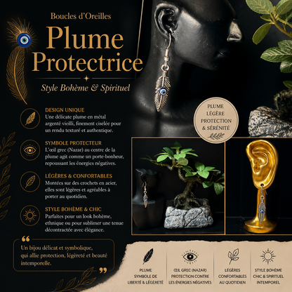 « Plume Protectrice » – Style Bohème & Spirituel 