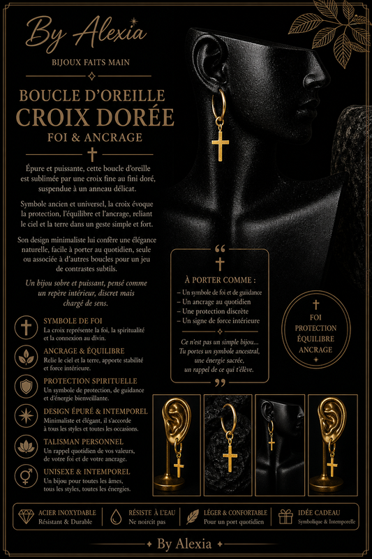 Anneaux Croix « Foi & Ancrage »