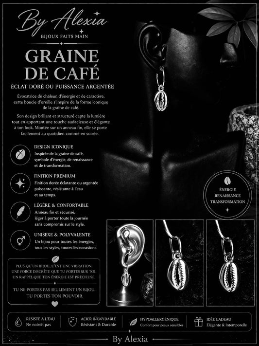 Boucles « Graine de Café » Élégance Argentée