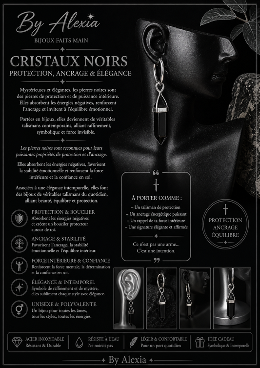 Cristal noires : protection, ancrage et élégance