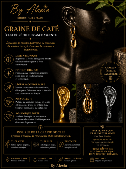 Boucles « Graine de Café » – Éclat Doré