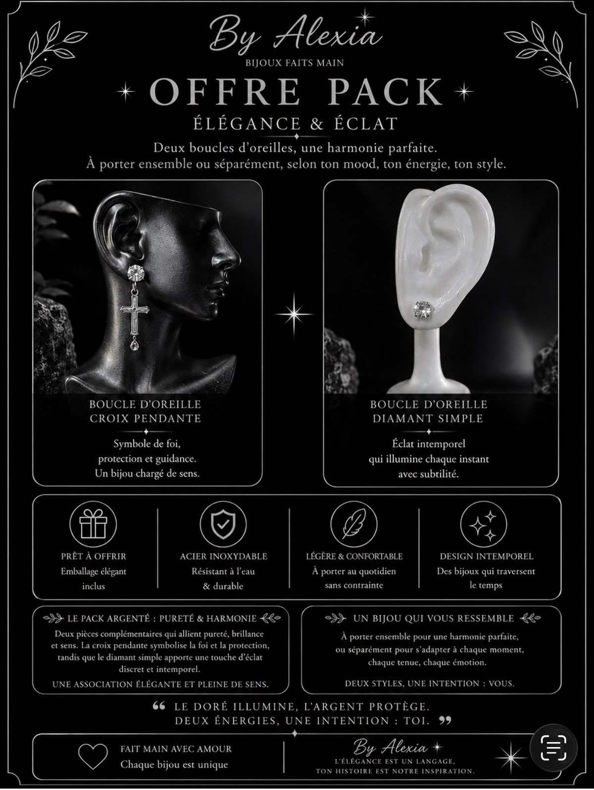 Offre Pack 2 bijoux - Argentés – Pureté & Harmonie ✨